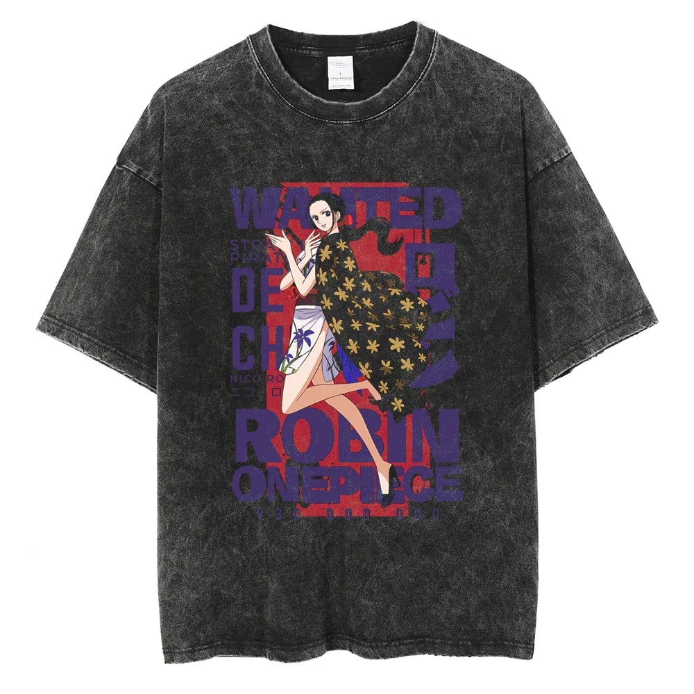 Nico Robin Wanted Washed T-Shirt